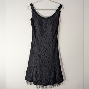Liz Elana Black Lace Evening Cocktail Dress Women's Size 8 NWT